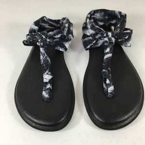 Sanuk Women 8 Yoga Sling Ella Prints Women 8 Sandal Black Hazy Palms Comfort